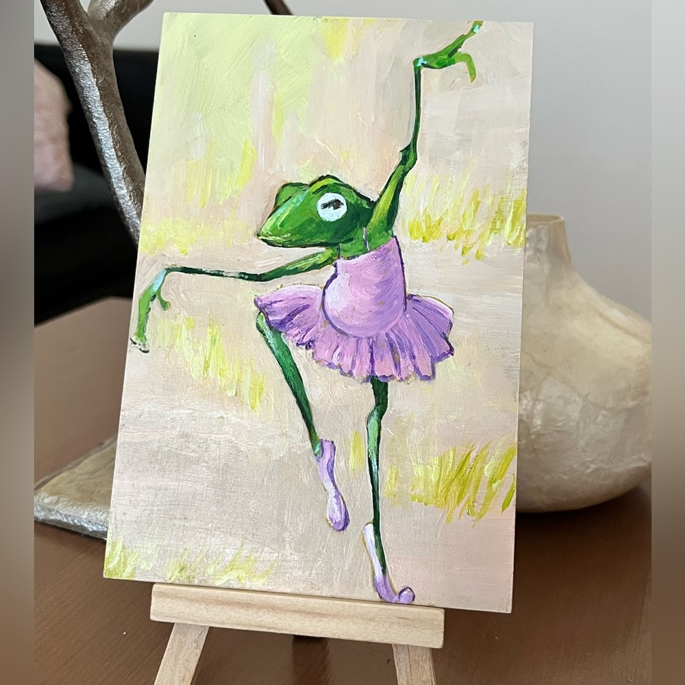 Whimsical Frog Dancer Canvas Art
